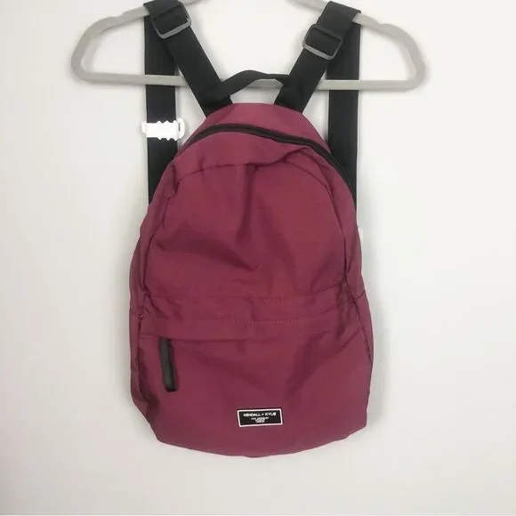 KENDALL & KYLIE | NEW Burgundy & Black Adjustable Strap Backpack Book Bag - Picture 1 of 10